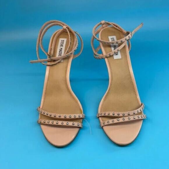 Steve Madden Women’s Pink Wish Blush Studded Ankle Strap Heeled Sandals Size 10M - Picture 3 of 10